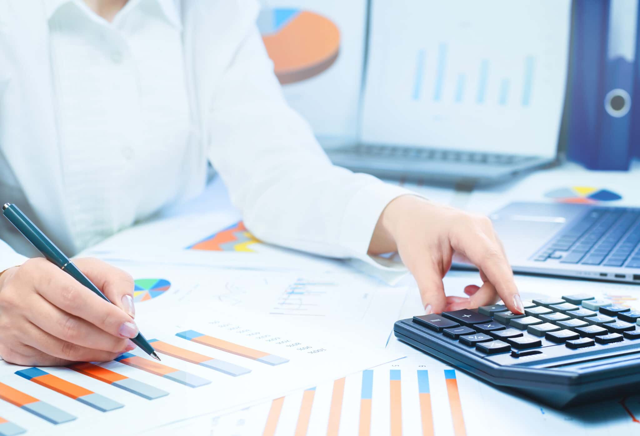 Accounting and financial models and graphs during tax season