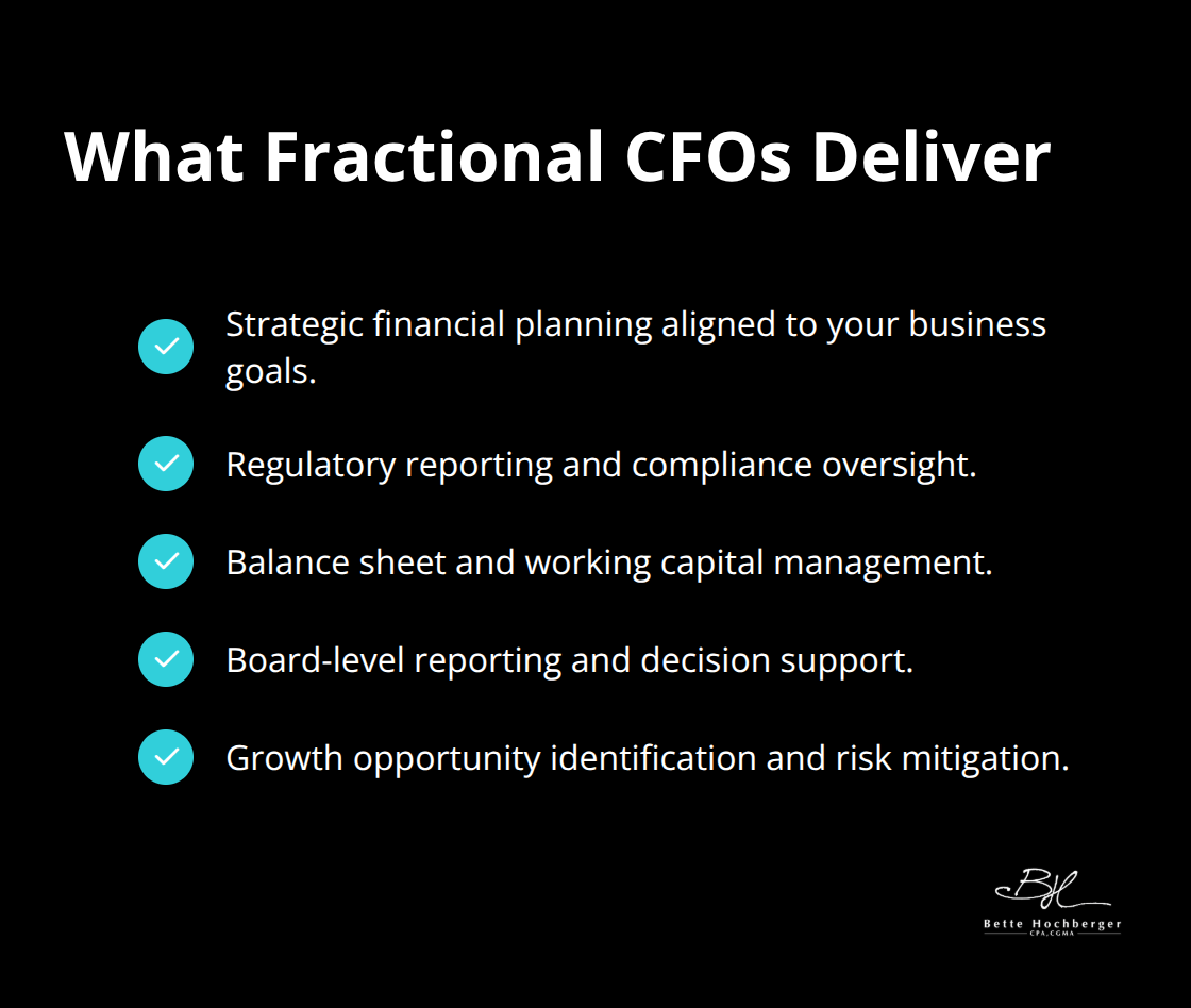 Key responsibilities and strategic value a fractional CFO provides to growing U.S. businesses. - External financial oversight