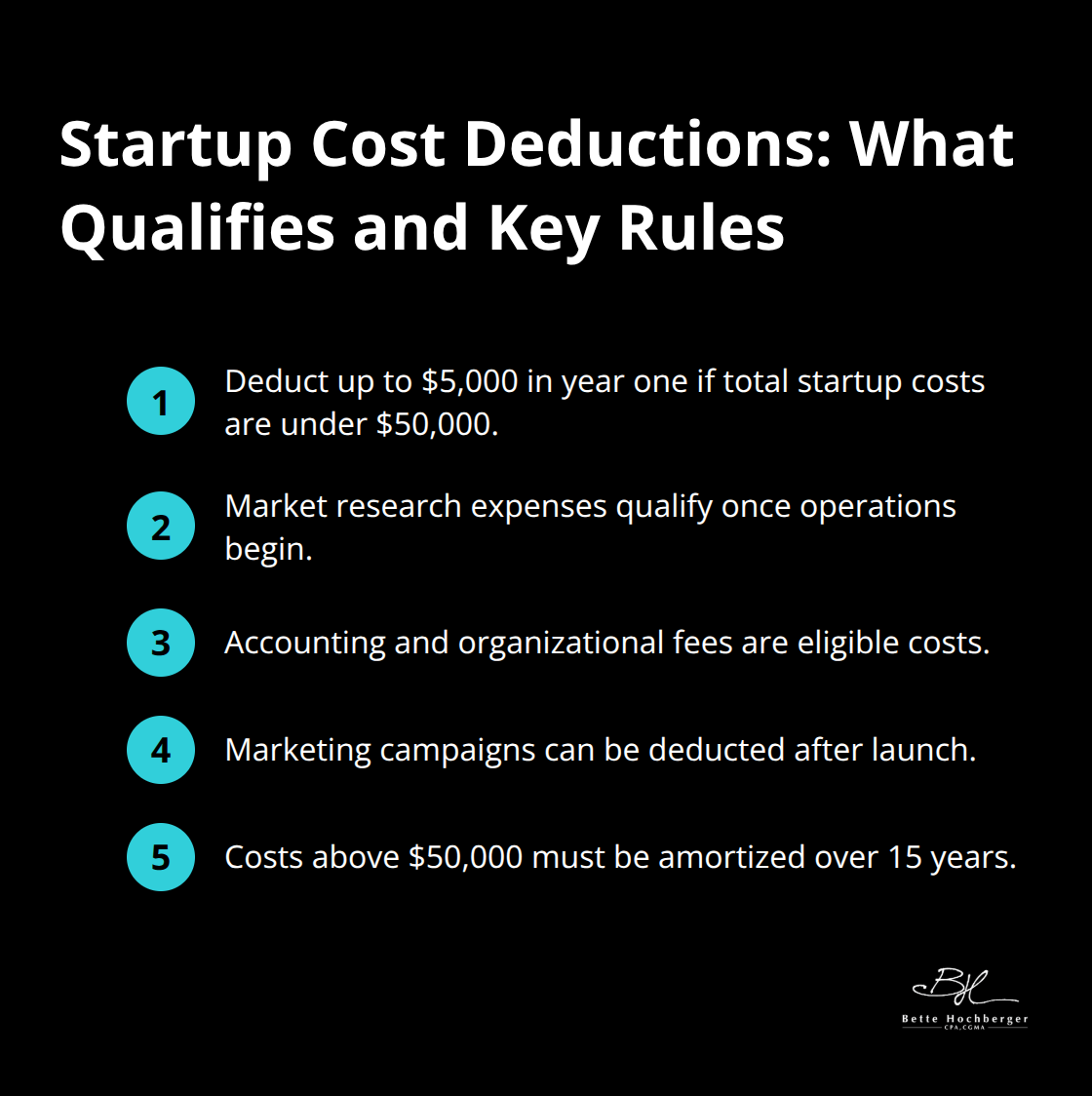 Eligible startup costs and deduction rules for U.S. startups